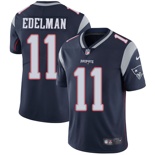 Nike Patriots #11 Julian Edelman Navy Blue Team Color Youth Stitched NFL Vapor Untouchable Limited Jersey - Click Image to Close